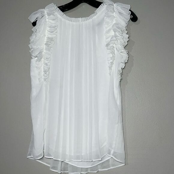 White House Black Market Tops - White House Black Market MICRO PLEATED SHELL